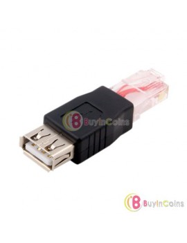 USB A Female to Ethernet RJ45 Adapter Connector