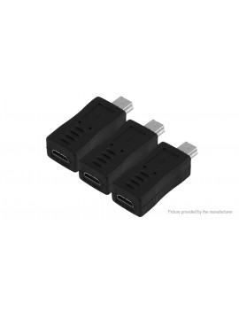 Micro-USB to Mini-USB Converter Adapter (3-Pack)
