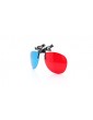 Clip-On Resin Lens Anaglyphic Red + Blue 3D Glasses